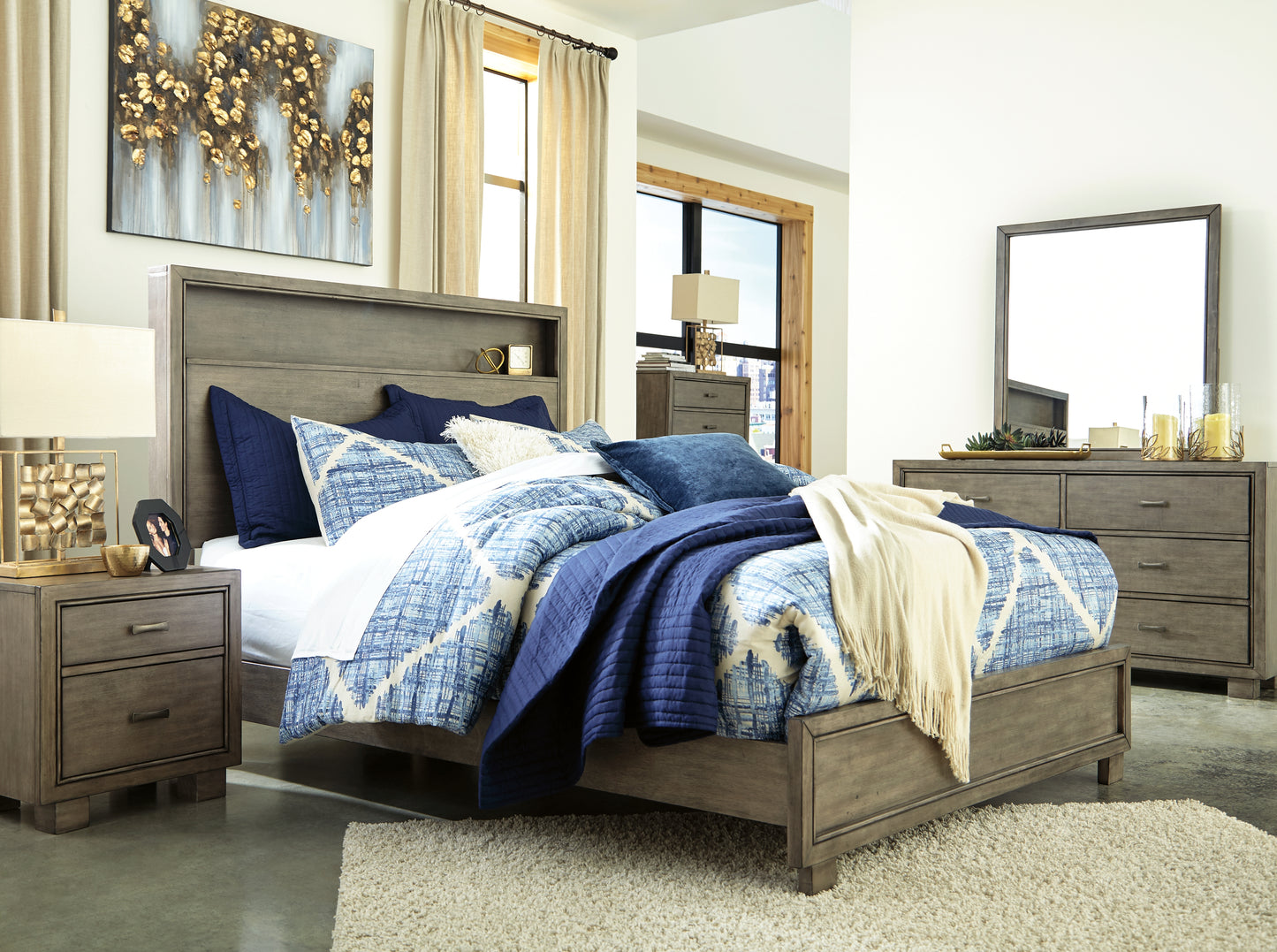 Arnett Queen Bookcase Bed