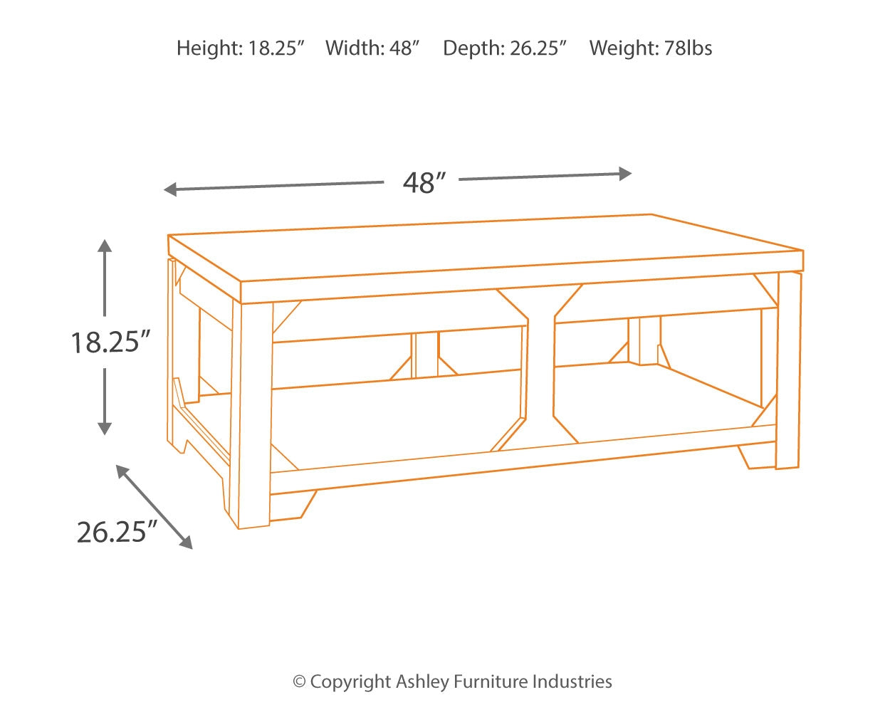 Rogness Coffee Table with Lift Top