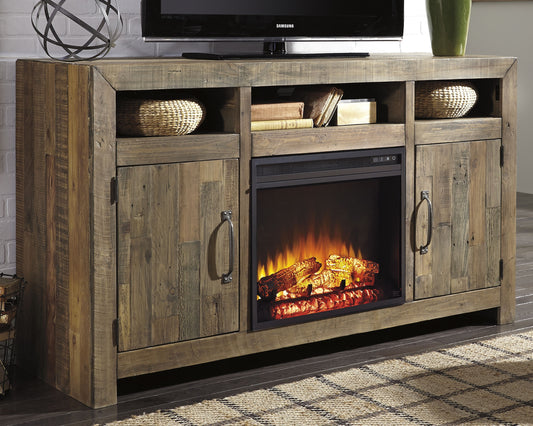 Sommerford Large TV Stand with Fireplace Insert