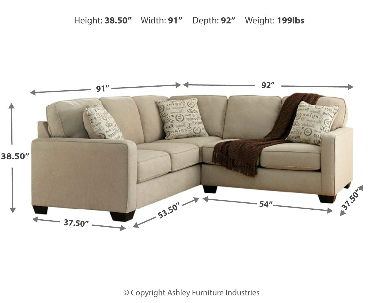 Alenya Right-Arm Facing Loveseat