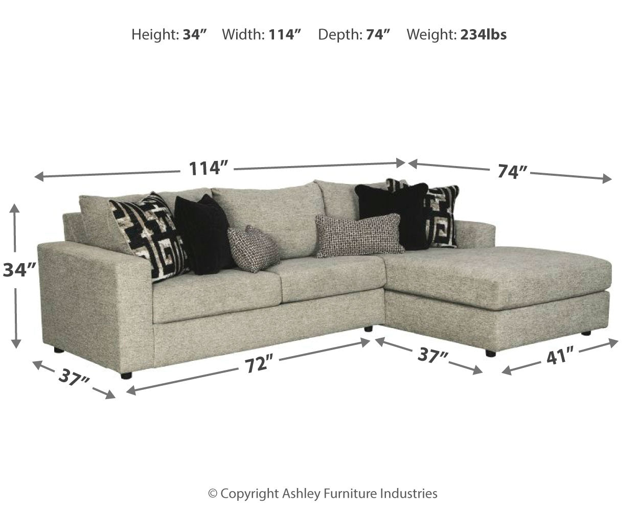 Ravenstone 2-Piece Sectional with Chaise