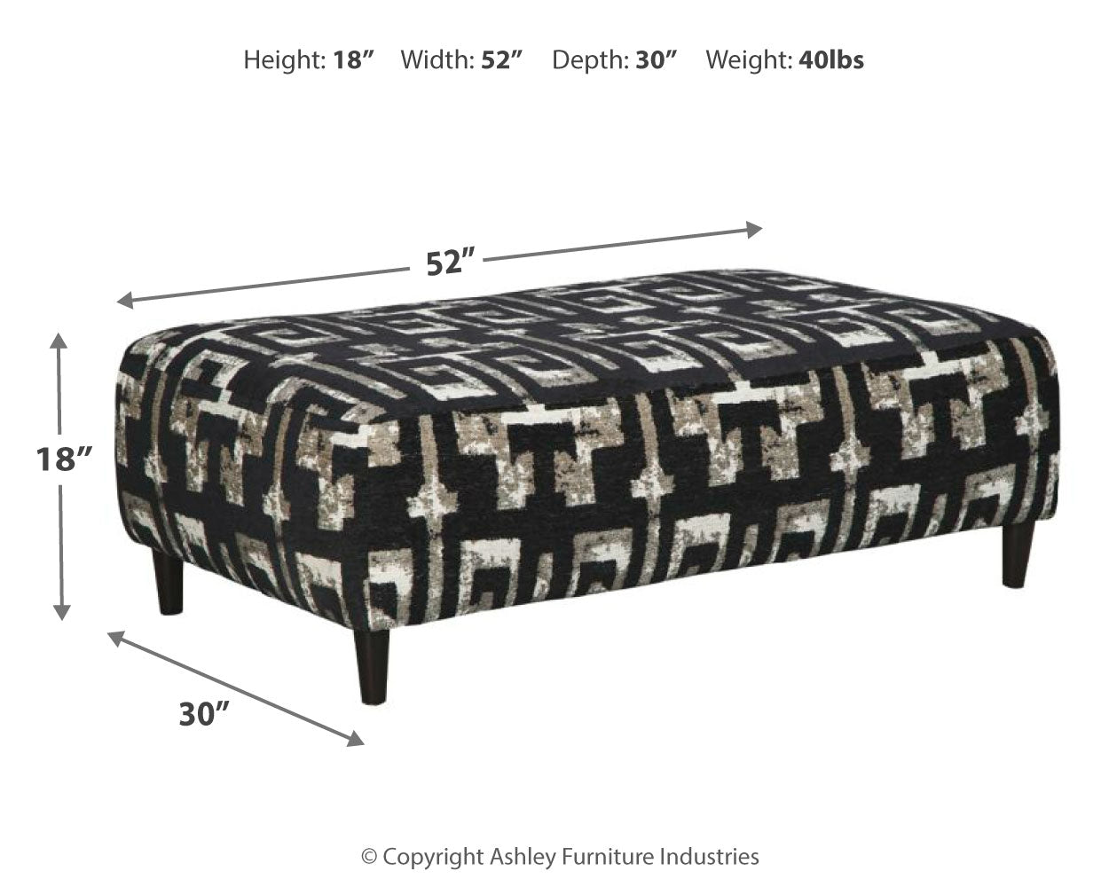 Ravenstone Oversized Accent Ottoman