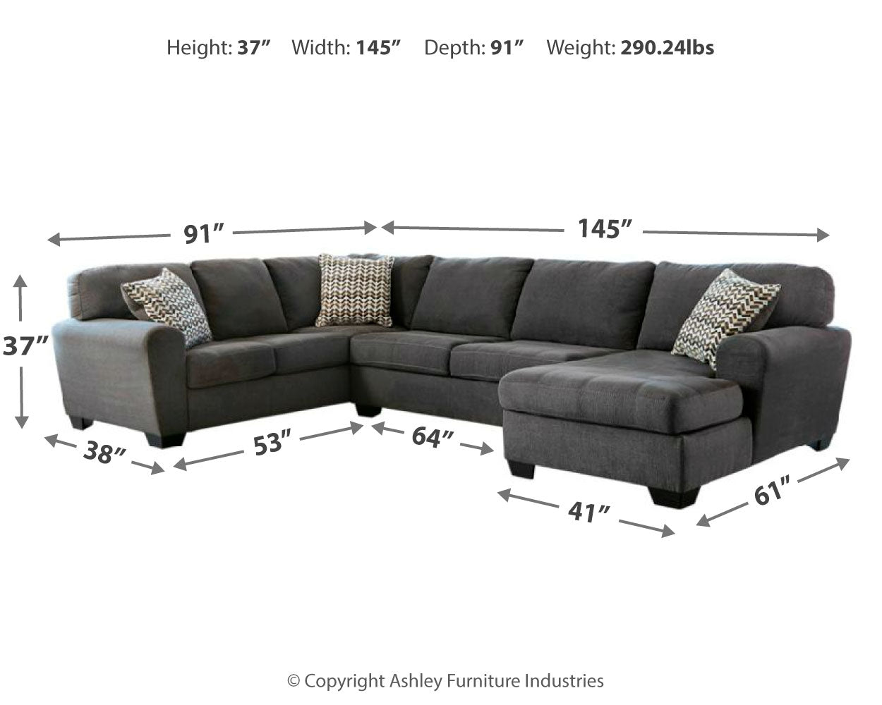 Sorenton 3-Piece Sectional with Chaise
