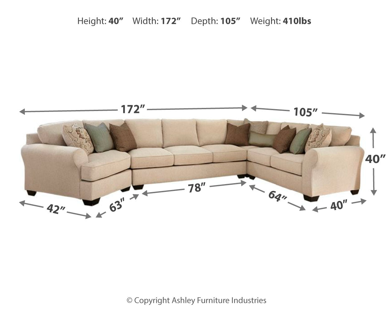 Wilcot 4-Piece Sectional with Cuddler