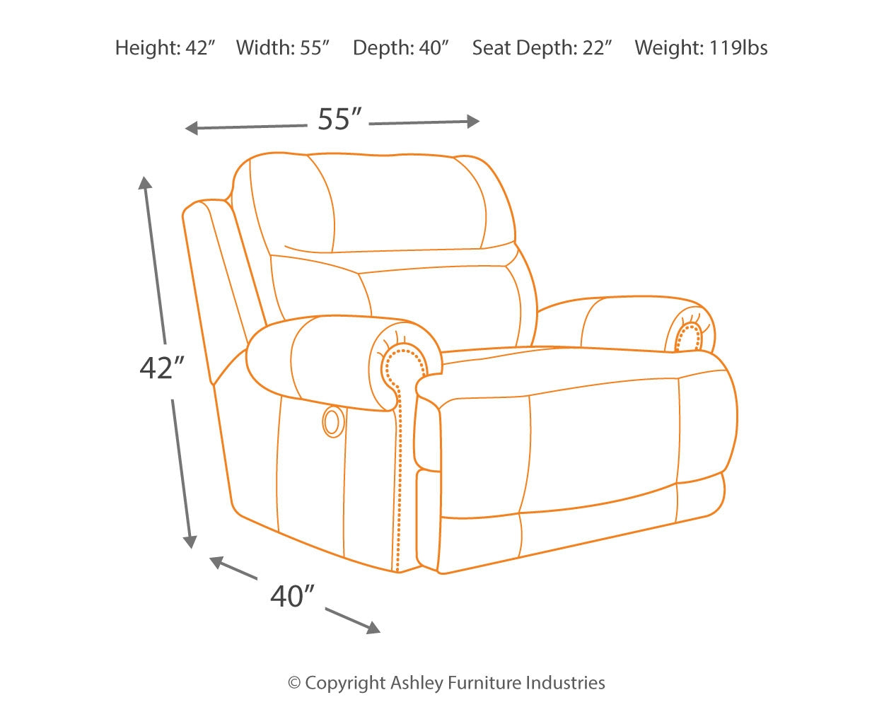 Austere Oversized Recliner