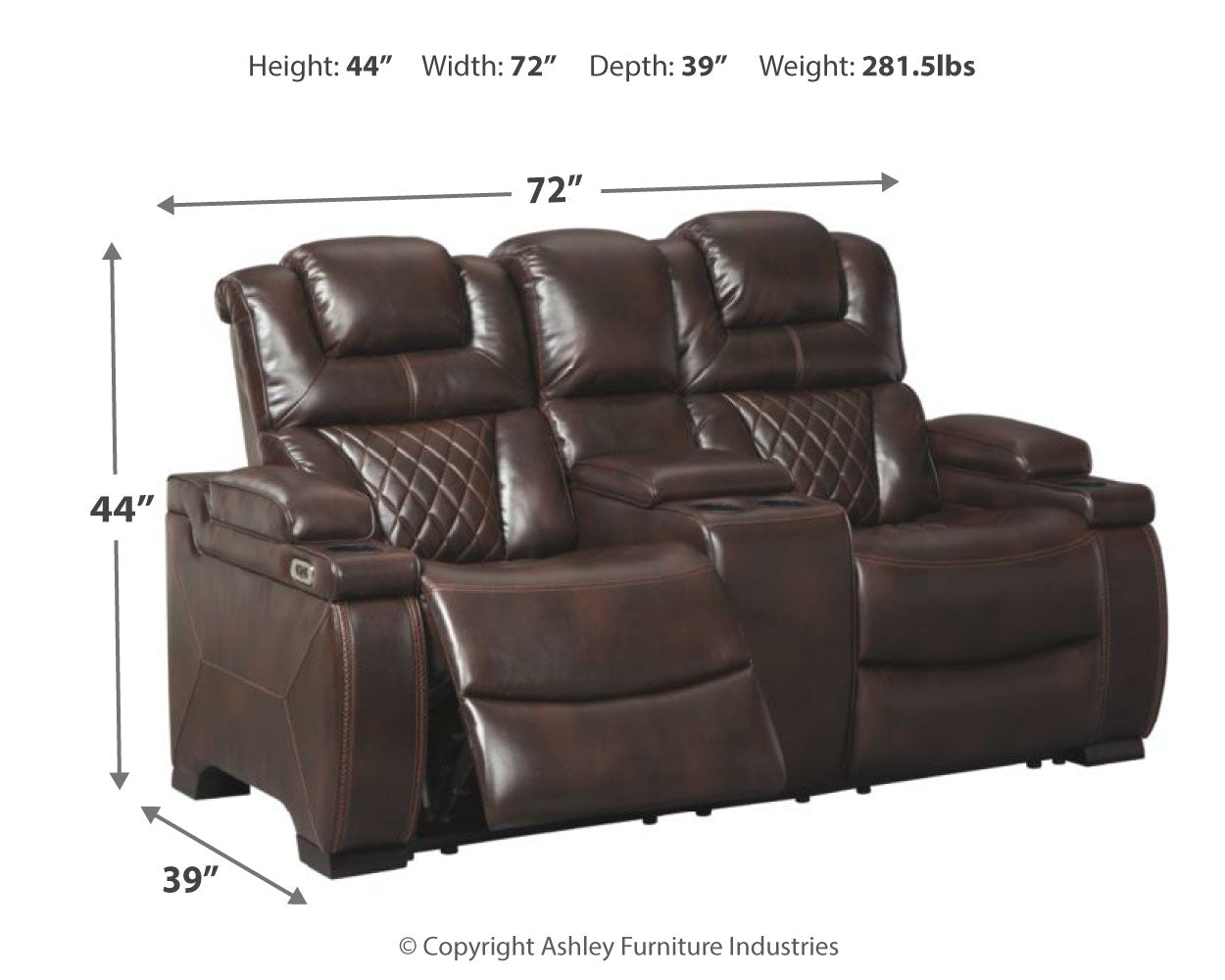 Warnerton Power Reclining Loveseat with Console