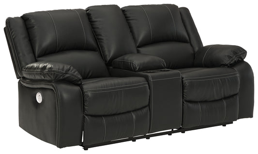 Calderwell Power Reclining Loveseat with Console