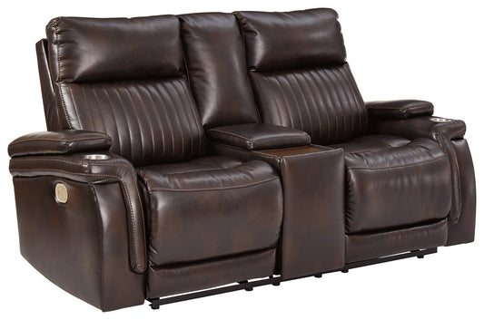 Team Time Power Reclining Loveseat with Console