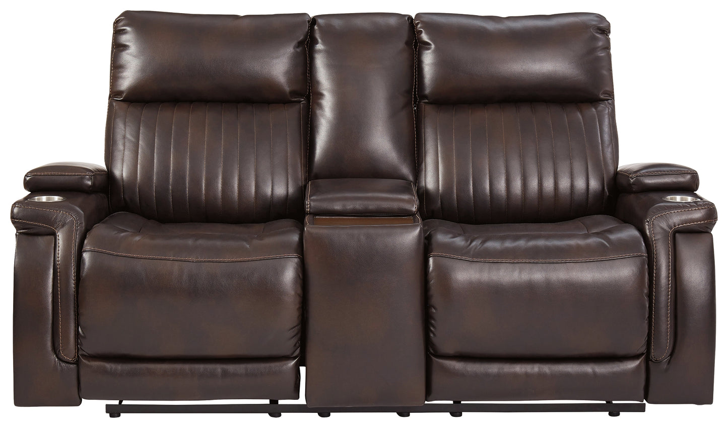 Team Time Power Reclining Loveseat with Console