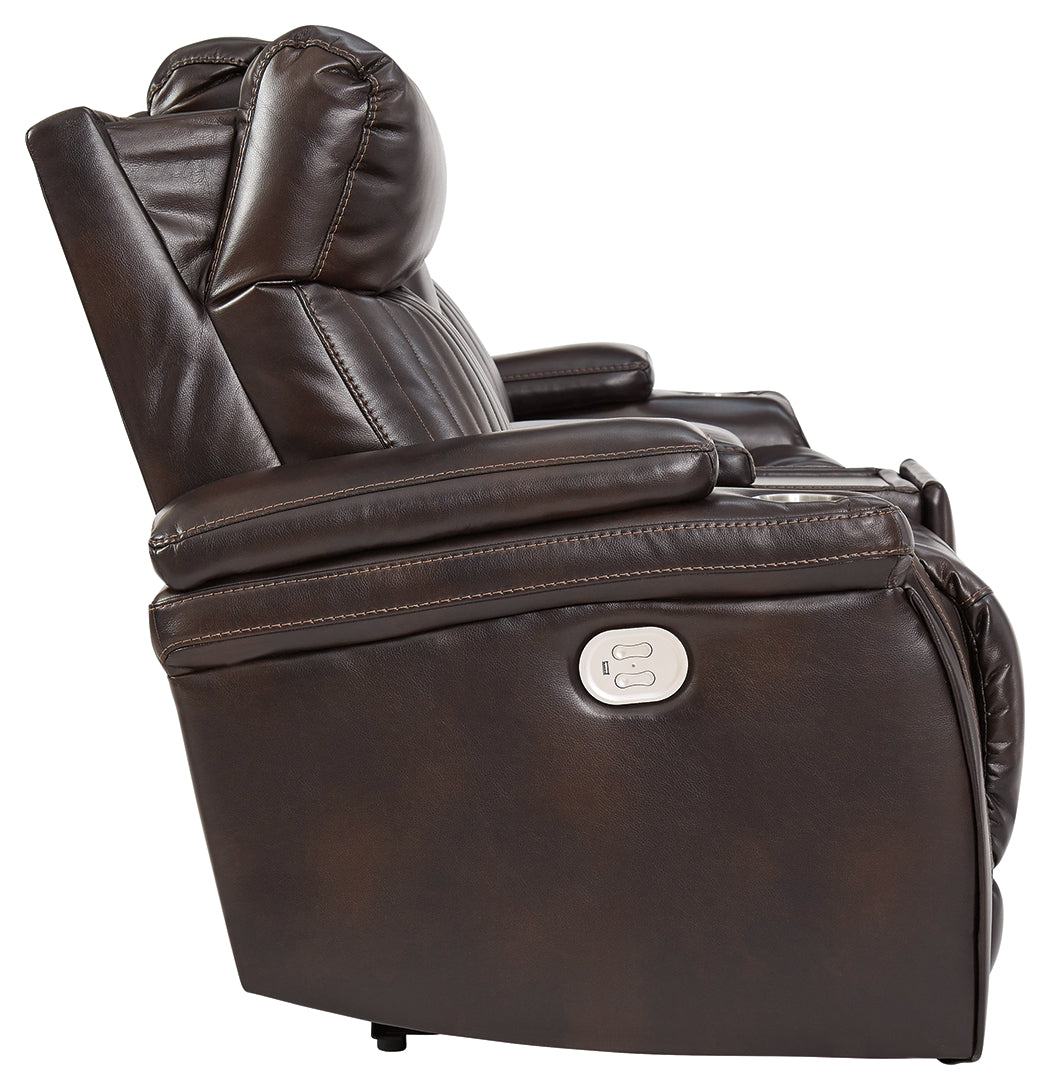Team Time Power Reclining Loveseat with Console