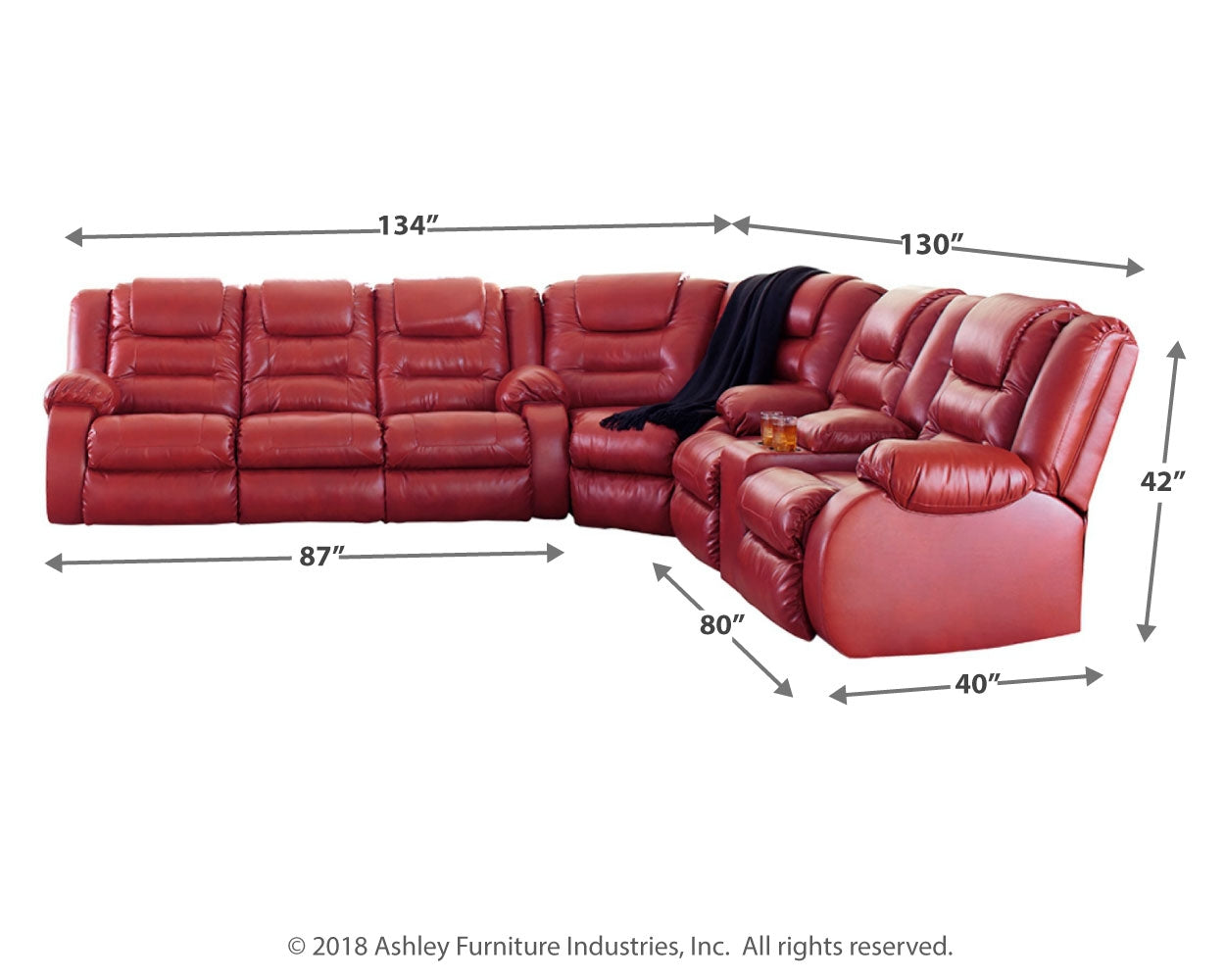 Vacherie 3-Piece Reclining Sectional