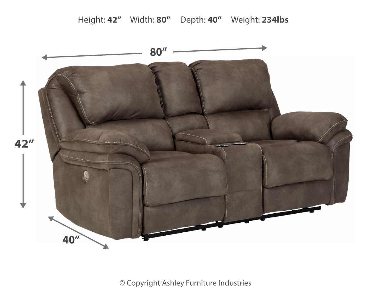 Trementon Power Reclining Loveseat with Console