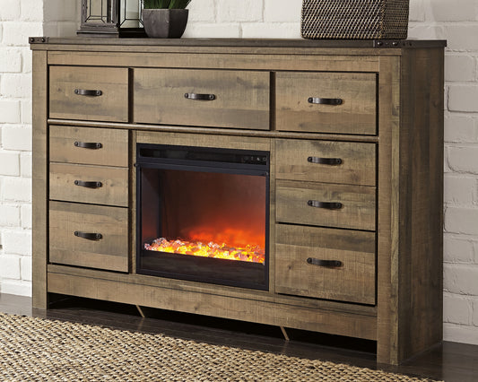 Trinell Dresser with Fireplace