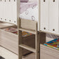 Wrenalyn Twin Loft Bed with Under Bed Bin Storage
