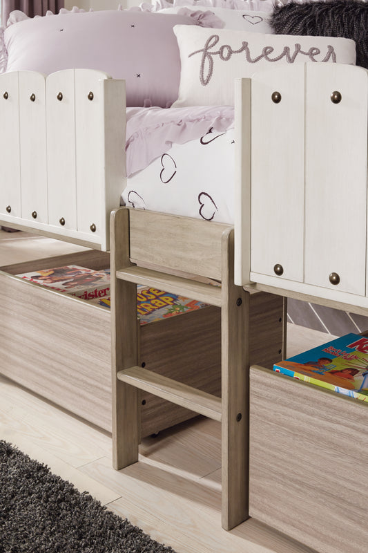 Wrenalyn Twin Loft Bed with Under Bed Bin Storage
