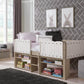 Wrenalyn Twin Loft Bed with Under Bed Bookcase Storage