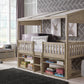 Wrenalyn Twin Loft Bed with Under Bed Bookcase Storage