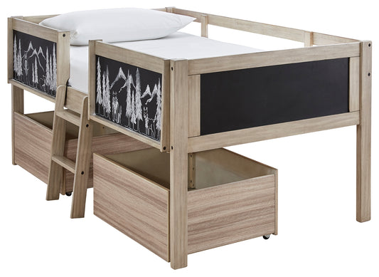 Wrenalyn Twin Loft Bed with Under Bed Bin Storage