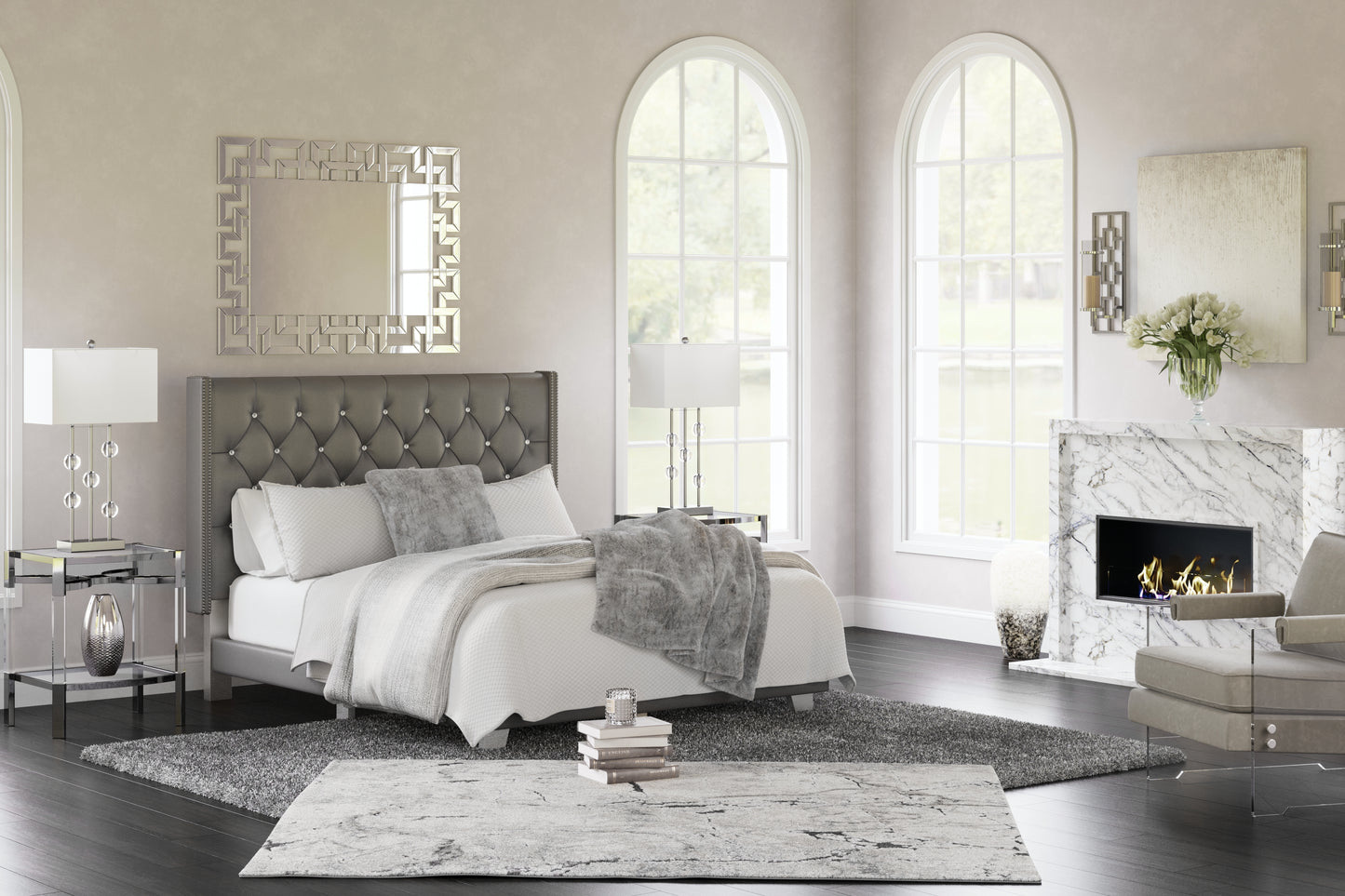 Vintasso Queen Upholstered Bed