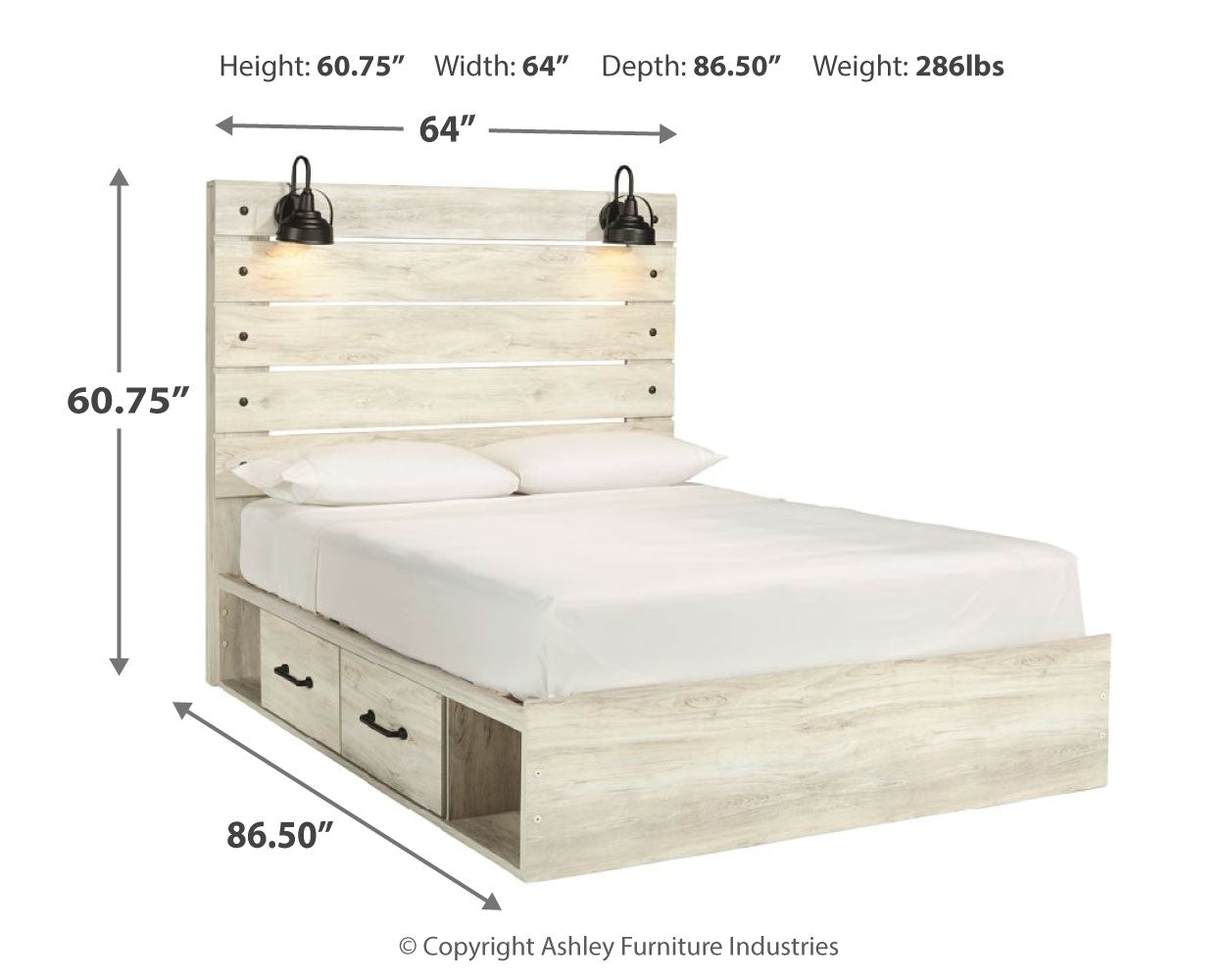 Cambeck Queen Panel Bed with 4 Storage Drawers