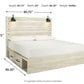 Cambeck King Panel Bed with 4 Storage Drawers