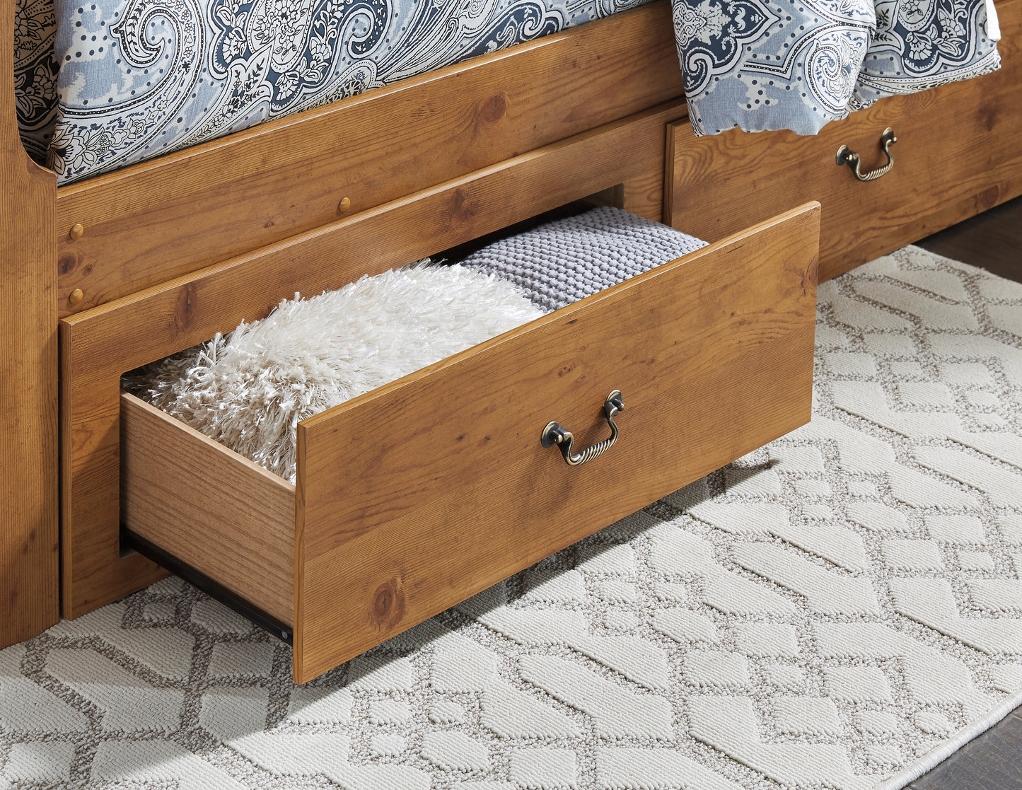 Bittersweet Queen Sleigh Bed with 2 Storage Drawers