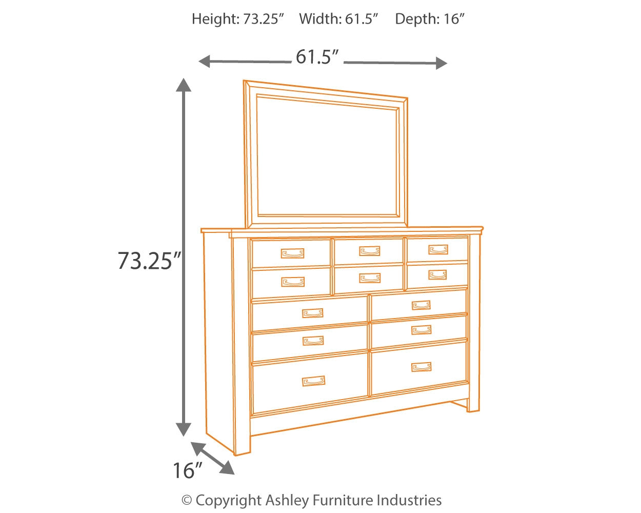 Quinden Dresser and Mirror