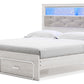 Altyra King Upholstered Bookcase Bed with Storage