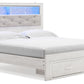 Altyra King Upholstered Bookcase Bed with Storage