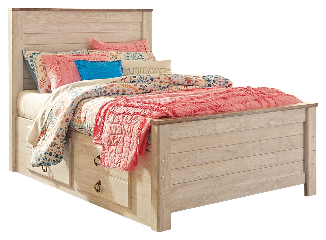 Willowton Twin Panel Bed with 2 Storage Drawers