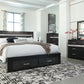 Starberry King Panel Bed with 2 Storage Drawers