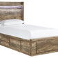 Rusthaven Twin Panel Bed with 5 Storage Drawers