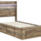 Rusthaven Twin Panel Bed with 5 Storage Drawers