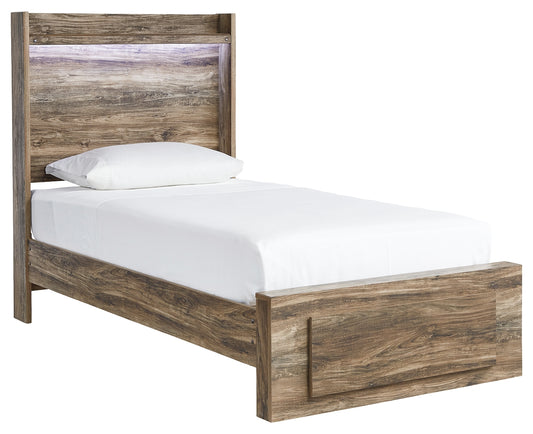 Rusthaven Twin Panel Bed with 1 Storage Drawer
