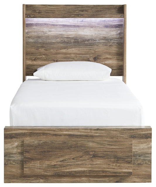 Rusthaven Twin Panel Bed with 1 Storage Drawer