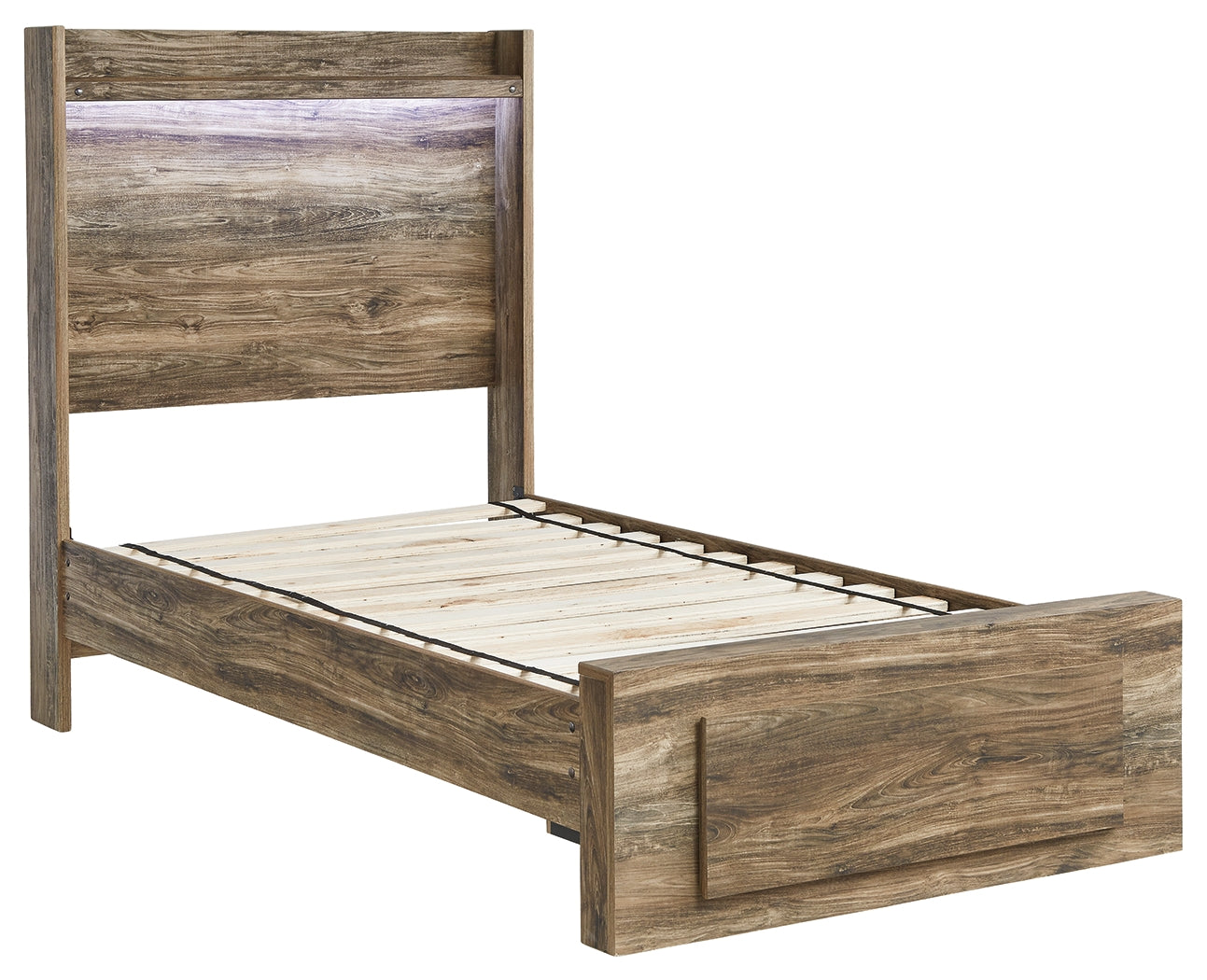 Rusthaven Twin Panel Bed with 1 Storage Drawer