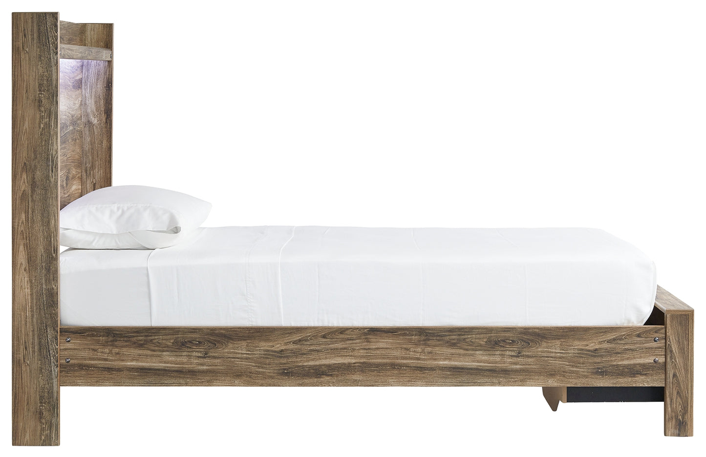 Rusthaven Twin Panel Bed with 1 Storage Drawer