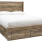 Rusthaven Queen Panel Bed with 2 Storage Drawers
