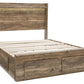 Rusthaven Queen Panel Bed with 2 Storage Drawers