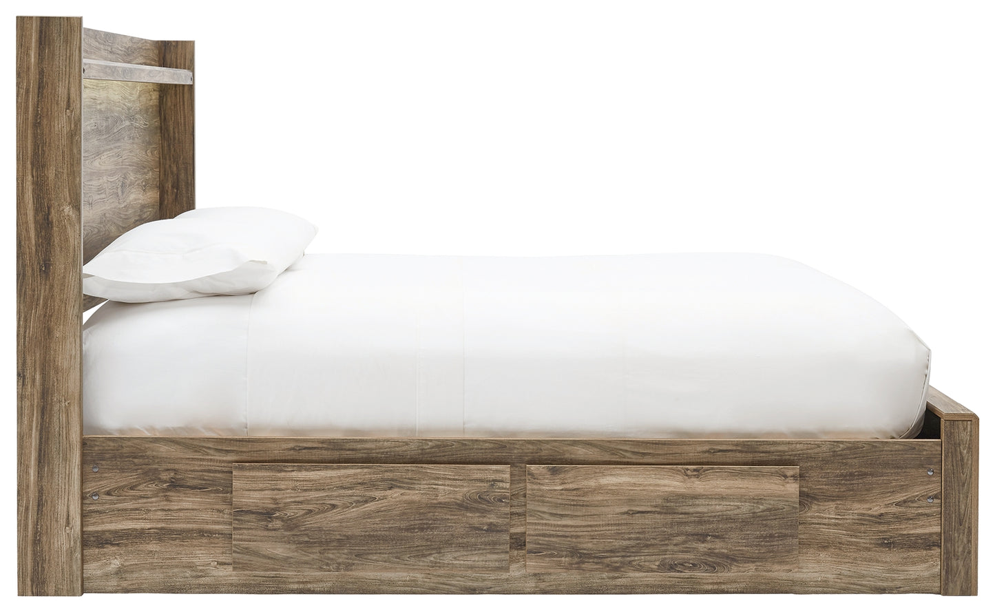 Rusthaven Queen Panel Bed with 2 Storage Drawers