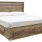 Rusthaven King Panel Bed with 6 Storage Drawers