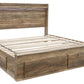 Rusthaven King Panel Bed with 6 Storage Drawers