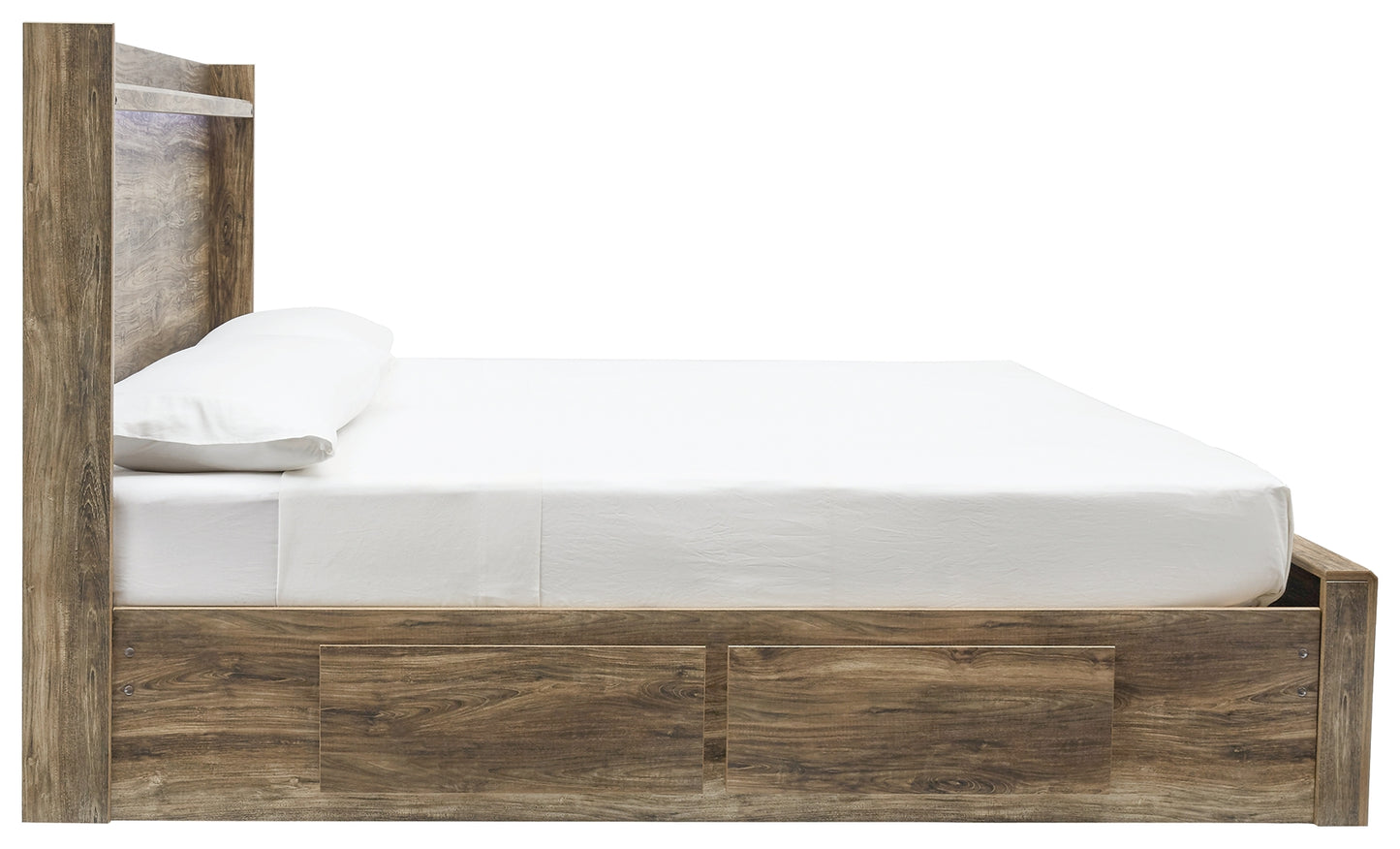 Rusthaven King Panel Bed with 6 Storage Drawers