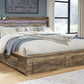 Rusthaven King Panel Bed with 6 Storage Drawers