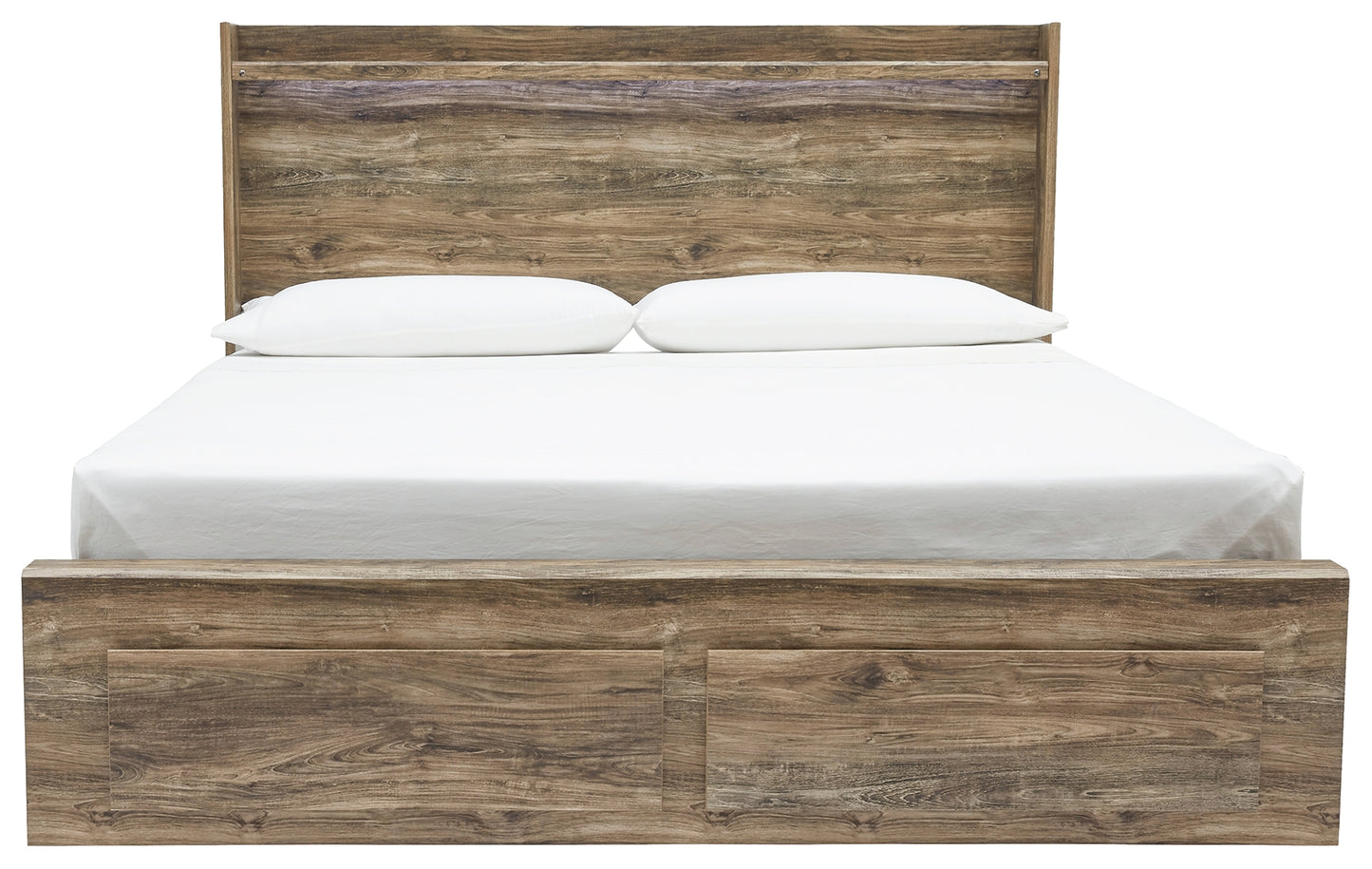 Rusthaven King Panel Bed with 2 Storage Drawers