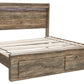Rusthaven King Panel Bed with 2 Storage Drawers