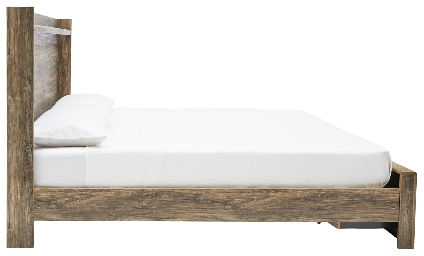 Rusthaven King Panel Bed with 2 Storage Drawers