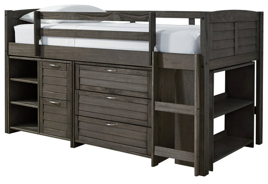 Caitbrook Twin Loft Bed with 1 Large Storage Drawer