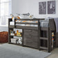 Caitbrook Twin Loft Bed with 1 Large Storage Drawer