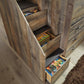 Trinell Twin Loft Bed with 3 Drawer Storage and Bookcase